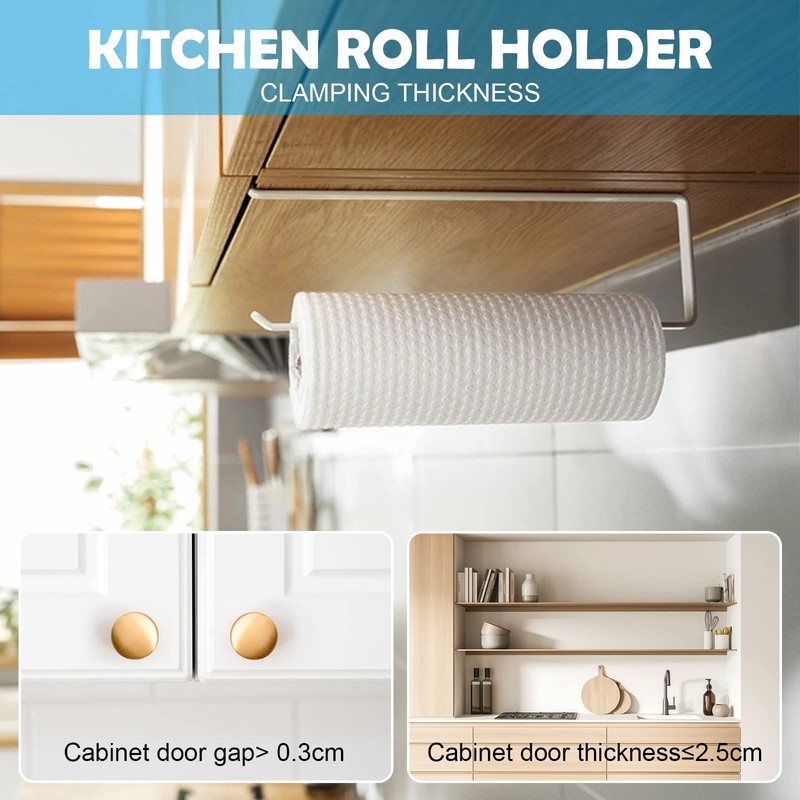 Vicloon Kitchen Roll Holder without Drilling, Pack of 2 Paper
