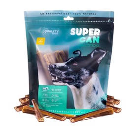 SUPER CAN BULLYSTICKS Bully Sticks for Large Dogs and Feroucious Chewers All Natural Dog Chews, Free Range Grass Fed Beef Sticks Treats. (6" Junior (25-Pack))