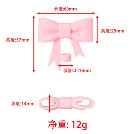 1pc 10mm White and Black Bow Straw Cover Lovely Drinking Straw Tips Cover Reusable Straw Protector Topper for 0.4in Straws Silicone Cup Accessories Straws