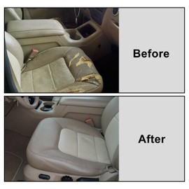 Priprilod Perforated Tan Leather Driver Side Bottom Replacement Seat Cover Compatible with Ford Expedition 2003 2004 2005 2006