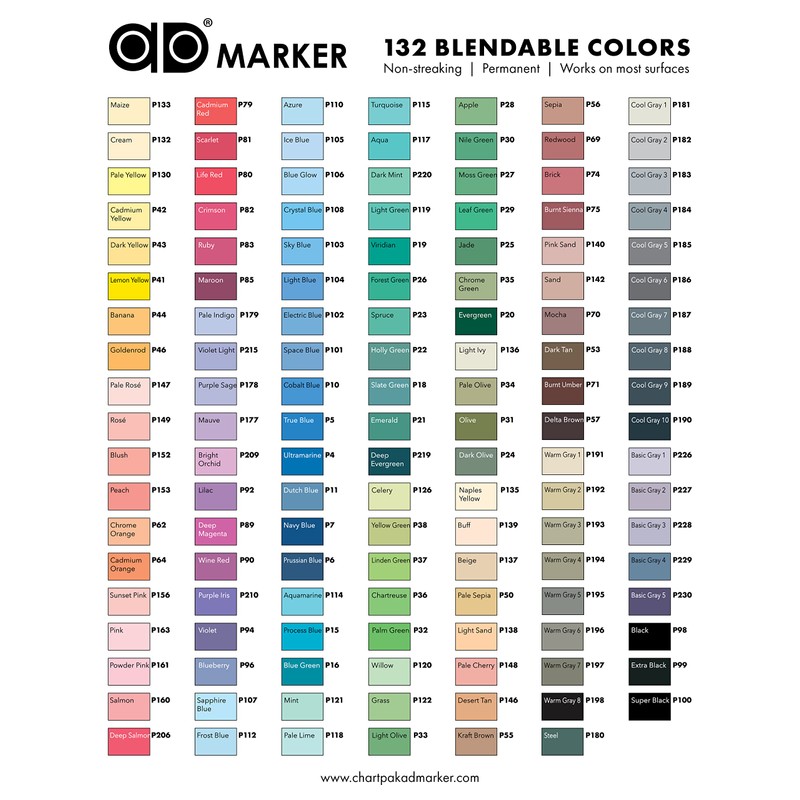 The Original Chartpak AD Marker, Tri-Nib, Desert Tan, Box of