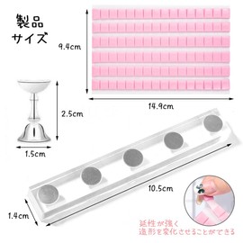 ZHICHUANGW [Nail Tip Stand] 2 Piece Magnetic Nail Tips Set, Silver Stand, Clear Base Included, 96 Clays, Nail Tips Gel, Practice, Home, Salon, Exhibition, Magnet, Nail