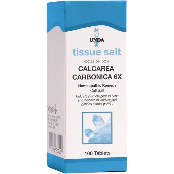 UNDA Calcarea Carbonica 6X | Homeopathic Remedy Supports Bone and Joint Health and Normal Growth | 100 Tablets