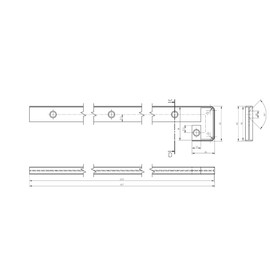 IHC 38 mm End Strip, Angle Strip, Workplace Connection Strip, 600 mm, Colour: Black