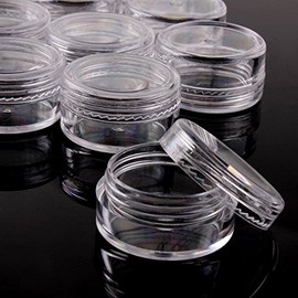 Teensery 10g 10ml Plastic Empty Cosmetic Jars Makeup Creams Eye Shadow Powder Storage Container Bottle Pot Lot Pack of 10 (Clear)