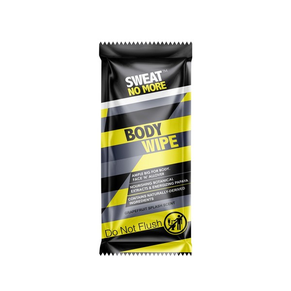 Sweat No More Body Wipes With Nourishing Botanical Extracts Pack of 250ct Individually Wrapped 10x9” Extra Large Wipes Perfect For Gym, Outdoor Activities To Refresh And Remove Sweat, Dirt, Body Odor
