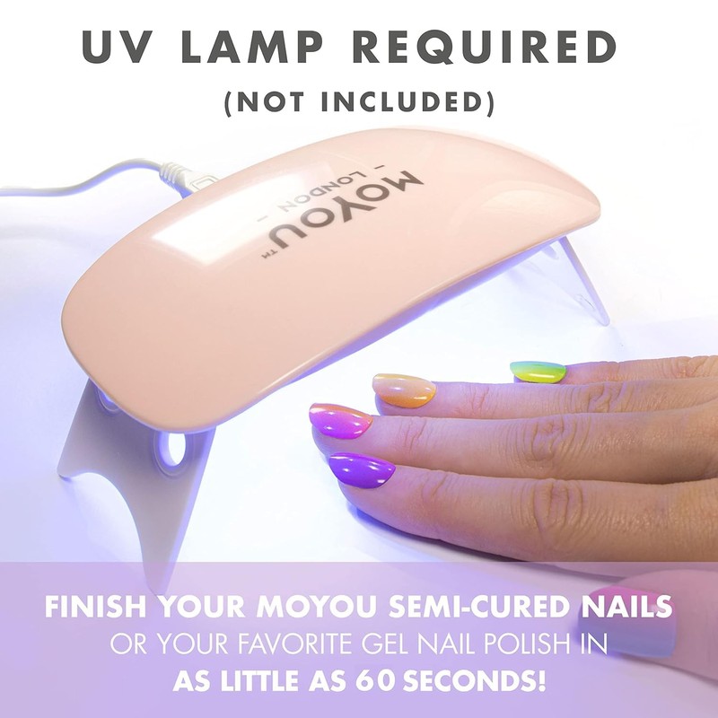 MoYou London Semi-Hardened Gel Nail Strips, Nail File & Wooden