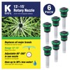 K Rain 80°-360° Adjustable Rotary Nozzle 13'-15', 6 Pack