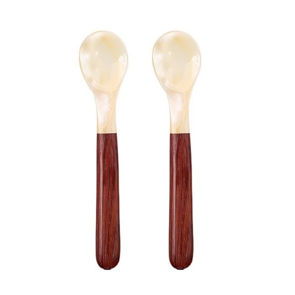 Set of 2 Mother of Pearl Spoons, Caviar Spoons, Egg