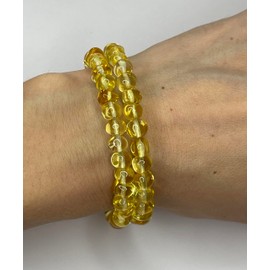 Amber777 Natural Baltic Amber Women's Bracelet.Amber Bracelet for Adults., Normal, Stone, Honey