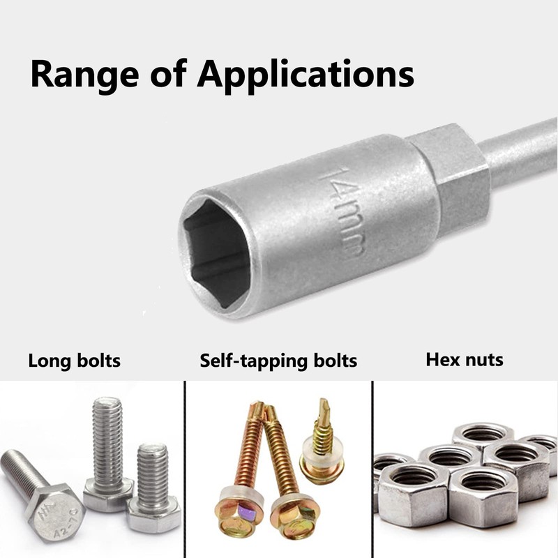 8mm Screwdriver Nut Driver Bit, Metric Hex Wrench Socket Bit,