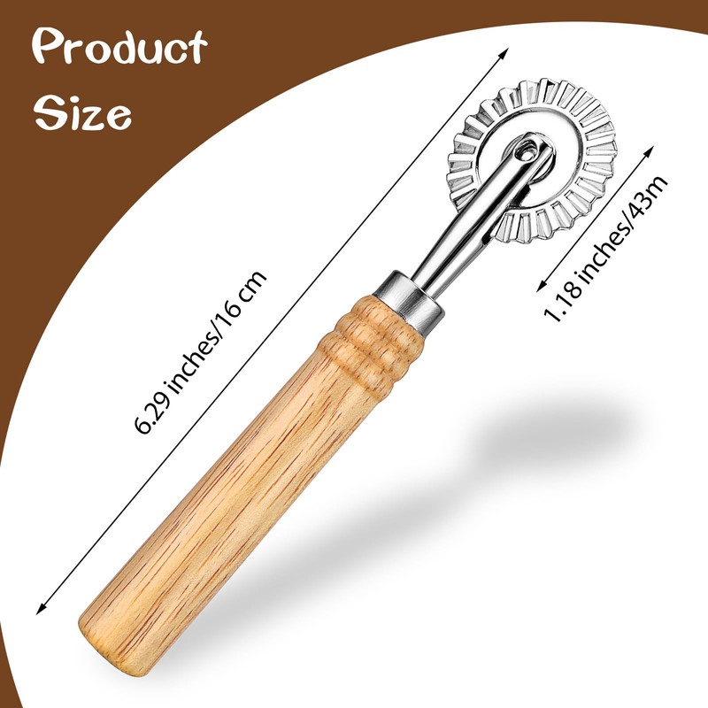 JJUNW Pasta Cutter Wheel, Ravioli Cutter Wheel with Roller, Dumpling