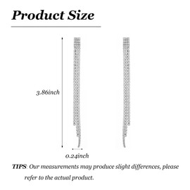 Chandelier Earrings for Women Sparkly Wedding Dresses 2025 Rhinestone Earrings Long Tassel Earring Bling Wedding Party Dress Outfit Jewerly Gifts