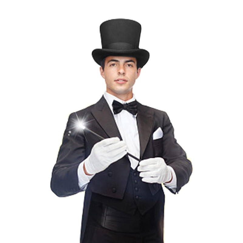 SUXINRY Magician's Top Hat for Adults, Black Color, Unisex, All