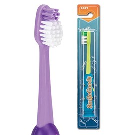 SmileGoods Y292 Child Toothbrush, 29 Tuft, Extra Soft Bristle, With Bubble Grip & Suction Cup Base, 72 Individually Packaged Premium Toothbrushes, Assorted Colors Bulk Pack
