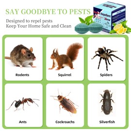 Mouse Rodent Repellent,12 Pack Peppermint Lemon Mice Repellent for Squirrel Rats Spider Pests, Natural Repellent for Kitchen, Warehouse, Car, Indoor, Outdoor, Safe for Pets & Family