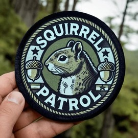 Patches for Backpacks, Funny Secret Squirrel Patrol Printing Patches Embroidered Tactical Patches, Military Style Hook and Loop Badges, DIY Morale Applique Accessories for Jacket, Backpack, Hats