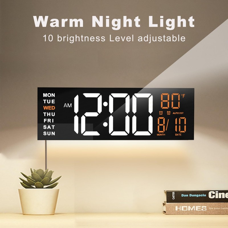 JALL 16" Large Digital Wall Mount Clock, Count Down Timer,