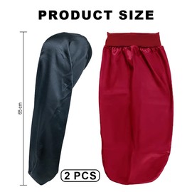 Aililong Satin Kapuze - 2 Stück Satin Hut Nacht Haar mit Extra Große Motorhaube und Satin Einfassung - Perfekt für Lockiges Lange Haaren und Gesunder Haarpflege beim Schlafen