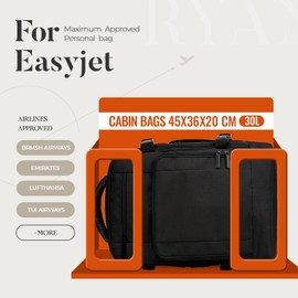 ZHXX for Easyjet Cabin Bag 45x36x20 New Easyjet Hand Luggage Bag,Underseat Cabin Bag, Carry-ons for Men and Women,Travel Backpack with Separate Laptop Compartment