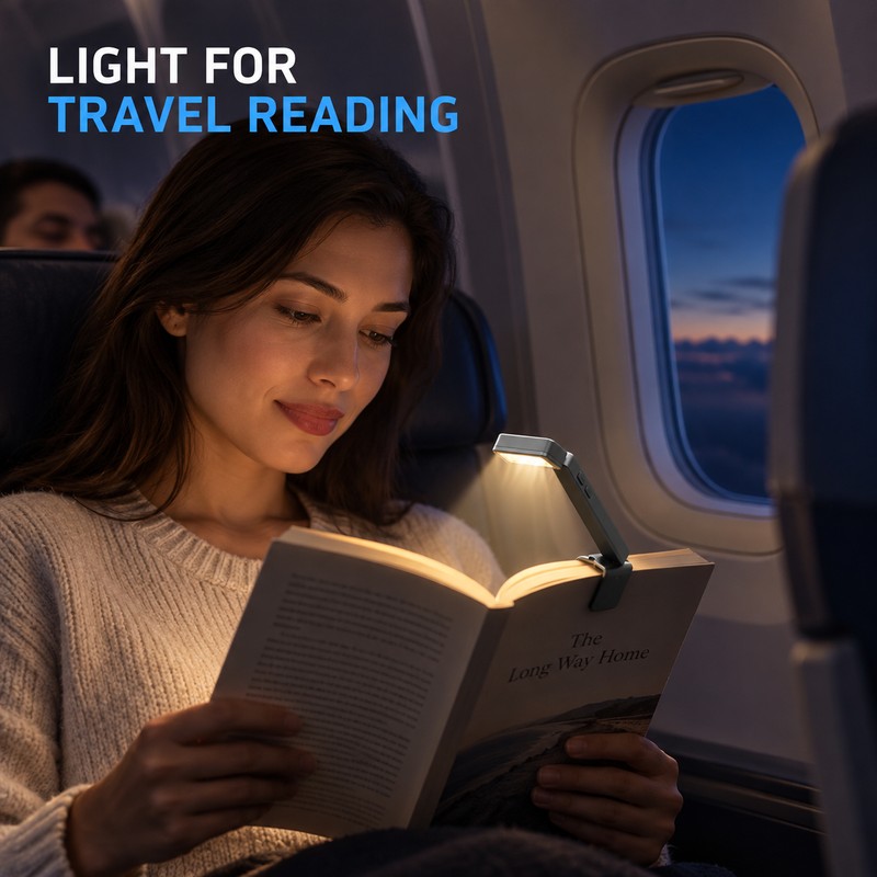 USB-C Rechargeable Clip-On Book Light, 3 Color Temperatures & 5
