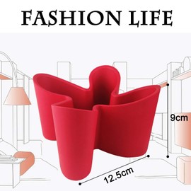 ANKIMI Cozy Remote Control Holder and TV Remote Organizer - Holds up to Four Remote Controls Non-Slip Rubber - Perfect for End Table or Nightstand (Rojo)