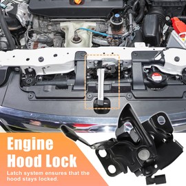 Unifizz Car Engine Hood Latch Lock Repalces 74120TBAA01 for Honda Civic EX/EX-L/EX-T/LX/Si/Sport/Sport Touring/Touring 2016-2020 Hood Latch Assembly