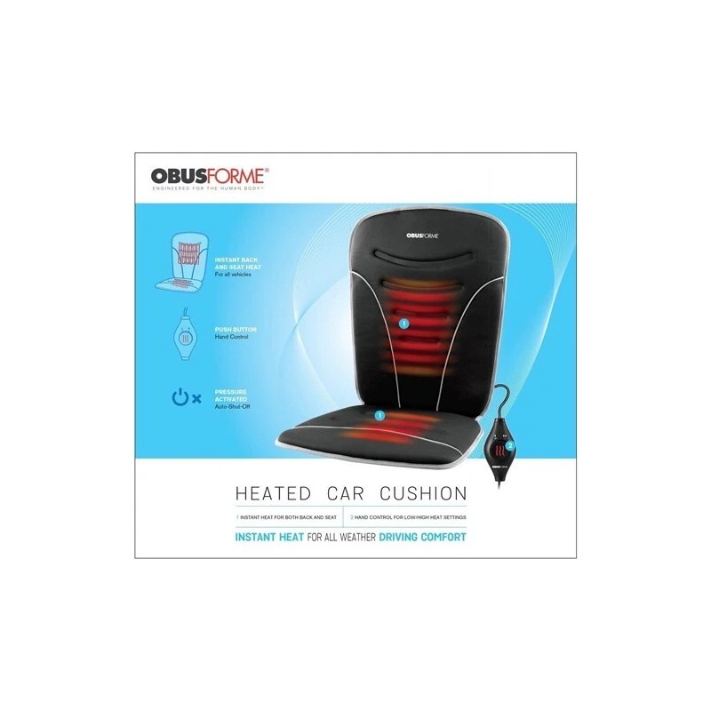 ObusForme CCHCC01 Back & Seat Heated Car Cushion Ergonomic Support