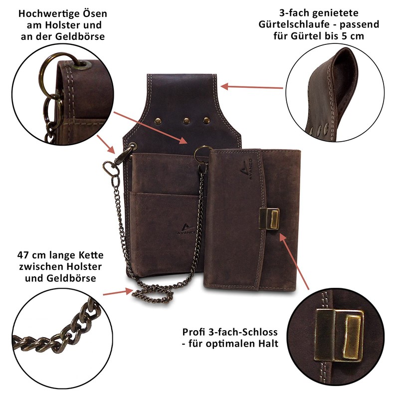 Leather Waiter Set Waiter's Holster + Waiter's Wallet (182A) Wallet