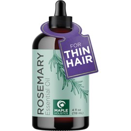 Maple Holistics Aceite esencial de romero sin diluir con cuentagotas – Aceite tópico de romero para piel y uñas del cabello y aceites de aromaterapia 