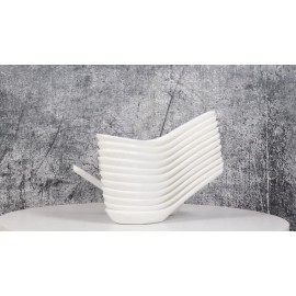 Ebros Gift Contemporary High Gloss White Melamine Asian Soup Spoons Pack Of 12 Set