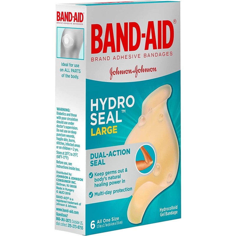 Band-Aid Hydro Seal, 6 Large Bandages Per Box (Pack of