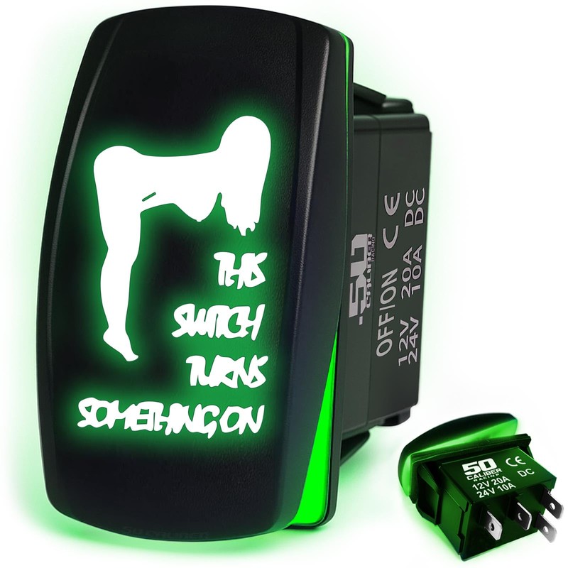 Waterproof Funny Rocker Switch 12v ON/Off, LED Backlit with Etched