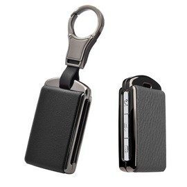 HIBEYO Smart Car Key Case Fits Volvo Cover Leather Protective Case Key Case for Volvo C30 S60 S80 S90 V60 V70 V90 XC40 XC60 XC70 XC90 S60L T5 T6 T8 Key Box Case Black