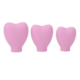 3 Fundas para Brochas de Maquillaje, Tapa Protectora de Brochas Cosméticas en Forma de Corazón de Silicona Portátil para Mujeres Y Niñas(Rosa)