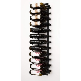 VintageView Wall Series (4 Ft) - 36 Bottle Wall Mounted Wine Rack (Satin Black) Stylish Modern Wine Storage with Label Forward Design