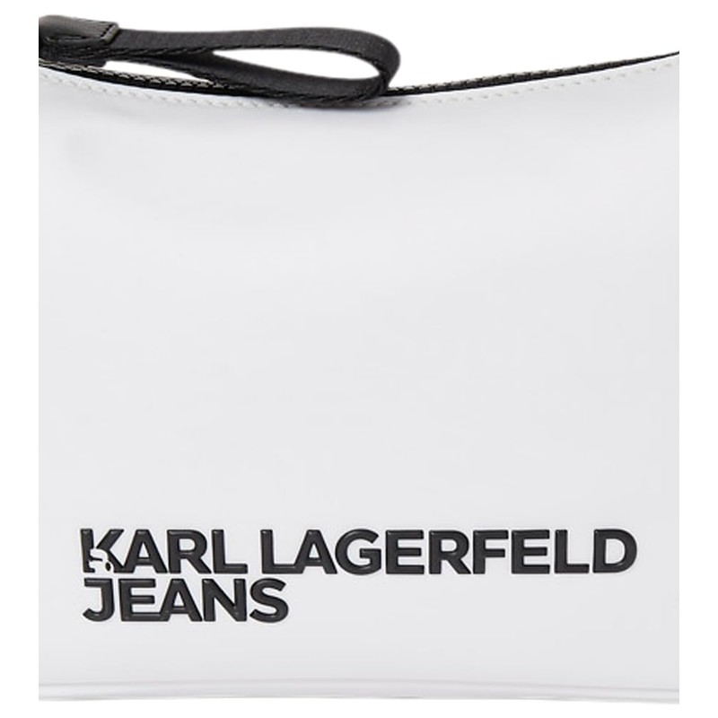 Karl Lagerfeld Jeans Women's Essential Nylon Shoulder Bag White One
