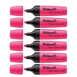 PELIKAN Highlighter 490 Highlighters Pack of 6 1-5 mm Chisel Tip Neon Pink