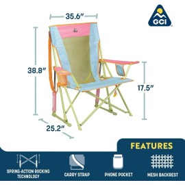 GCI Outdoor Comfort Pro Rocker Camping Chair | Portable Folding Rocking Chair wi