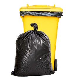 Lime Linen 60 Gallon Heavy Duty Contractor Xl Black Garbage Bags | Industrial, Construction & Yard Waste | Tear Resistant | 20 Pack, Extra Thick 2.5 Mil, Tie Bags, Interleaved On Roll Secure Closure