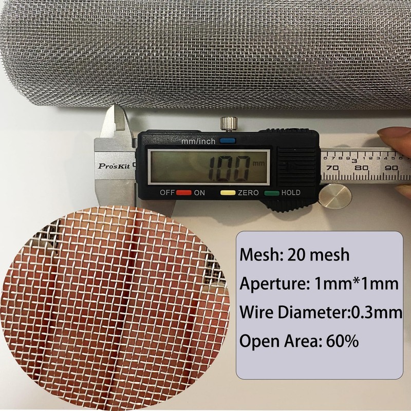 304 Stainless Steel Mesh Screen 20 Mesh Woven Wire Screen