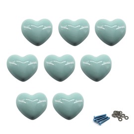 Zerniple Door Knobs Ceramic Drawer Pull Handle Kids Room Cupboard Knobs with Screws (8 Pieces)