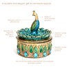Bits and Pieces Peacock Jewelry Box for Women Small Keepsake