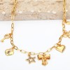 BONJOULRY Charm Necklace for Women Gold Cute Key Lock Bow