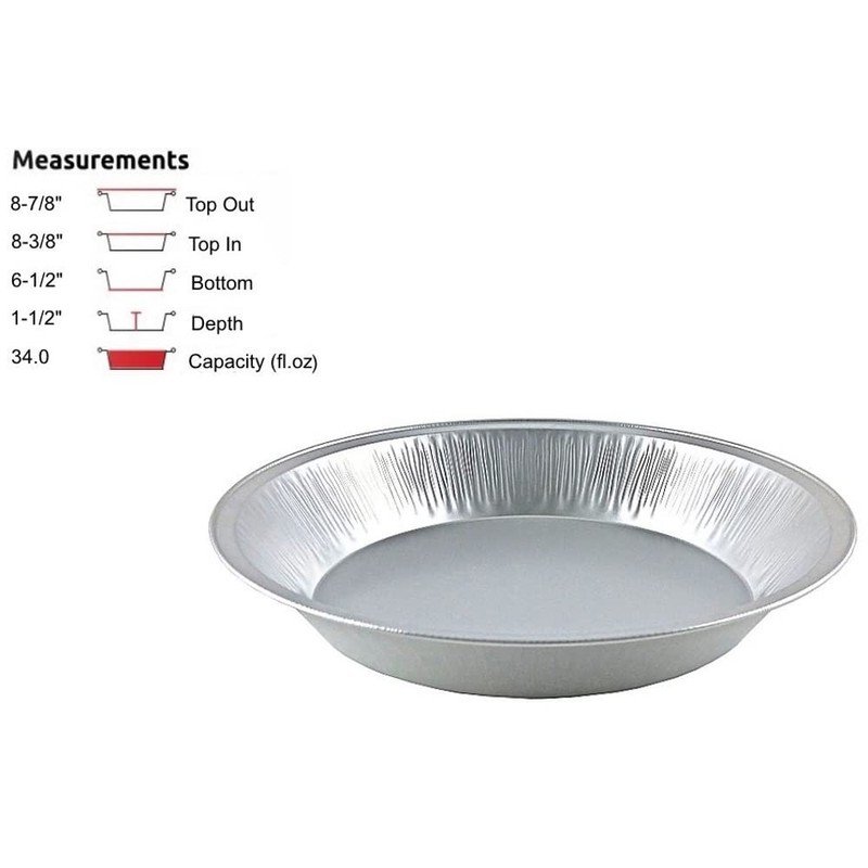 Handi-Foil 9" Smooth-Wall Aluminum Foil Extra-Deep Pie Pan Plate Tin