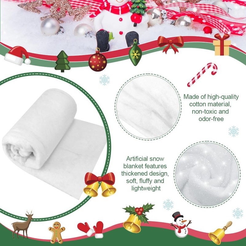 REFORUNG Christmas Snow Blanket Set Artificial Snow Blanket Fake White