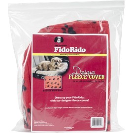 FidoRido Pet Car Seat- Red with Black Paw Prints Replacement Fleece Cover