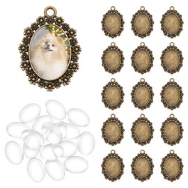 UNICRAFTALE Pendant Bowls Cabochon Setting Pendant Blank Dome Setting Charm for Bouquet Bridal Wedding Graduation Charm Jewellery Making, Non-precious metal