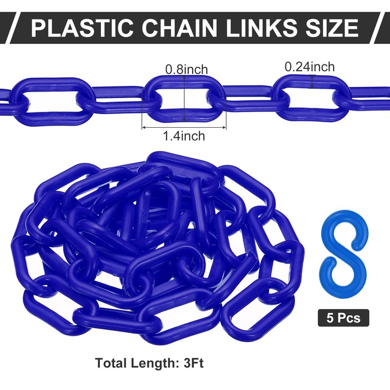 PATIKIL Plastic Chain,3 FEET Safety Barrier Chain for Crowd Control,