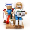 Dekohelden24 ***Wooden Incense Figurine Grandma and Grandpa by the Fireplace,